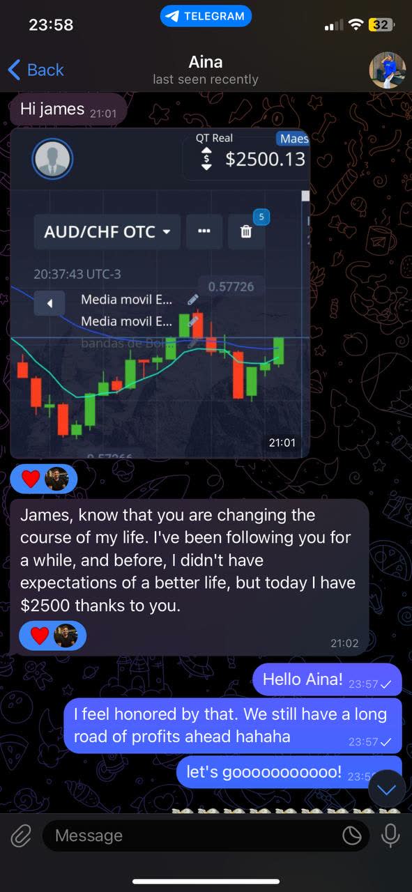 Message from a student on Telegram